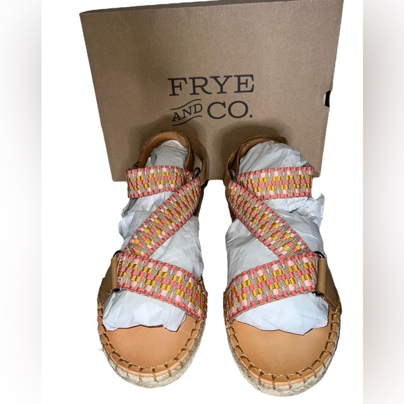 💗 NWB! Frye & Co Colorful Stitch Wrap Sandals - Picture 12 of 12